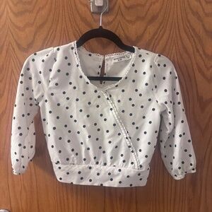 Abercrombie Kids Black & White Polka Dot Blouse Size 9/10